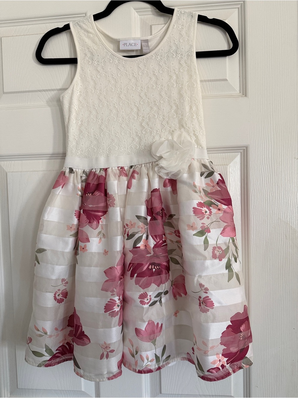 The Children's Place White Lace Bodice Pink Floral Party Dress